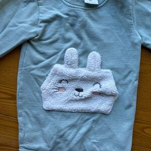Koala Kids Green Sweatshirt with White Bunny Design